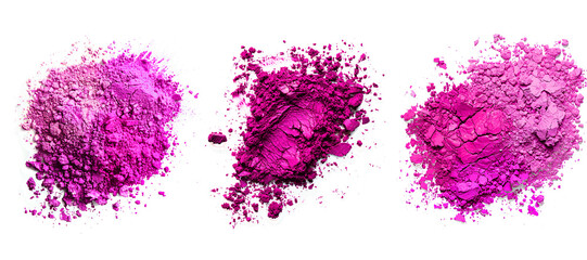 pink powder, makeup powder isolated, purple powder top view isolated on transparent background.