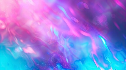 Fototapeta na wymiar Holographic Unicorn Gradient. Trendy neon pink purple very peri blue teal colors soft blurred background - generative ai