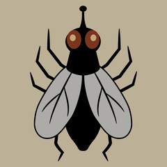 Stylized fly. Animal insect design.