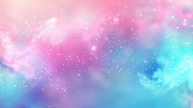 Holographic Unicorn Gradient. Trendy neon pink purple very peri blue teal colors soft blurred background - generative ai