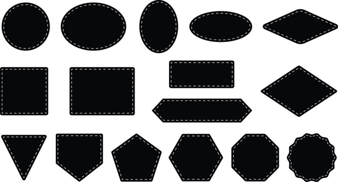 Leather Patches Frame or Label Template Clipart - Silhouette Stamps