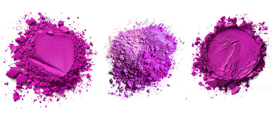 purple makeup powder isolated, top view isolated on transparent background. - obrazy, fototapety, plakaty