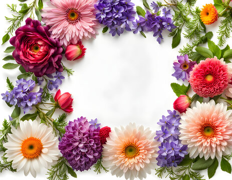 Computer screenshot image of wreaths and flowers border frame