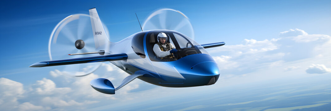 Flight into Freedom: A Pilot Navigating the Blue Expanse in a Contemporary Gyrocopter