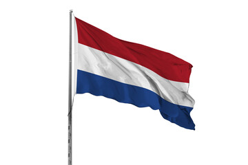 Waving Netherlands country flag, isolated, white background, national, nationality, close up