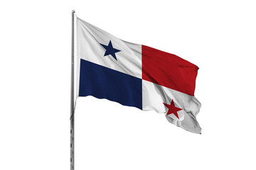 Waving Panama country flag, isolated, white background, national, nationality, close up