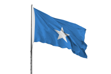 Waving Somalia country flag, isolated, white background, national, nationality, close up