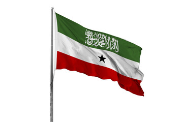 Waving Somaliland country flag, isolated, white background, national, nationality, close up