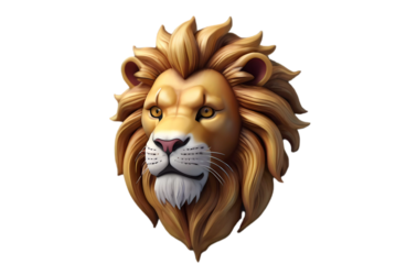 3D icon lion , lion head isolated on white
