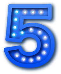 Light Bulb Alphabet number 5