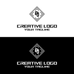 creative letter logo bj desain vektor