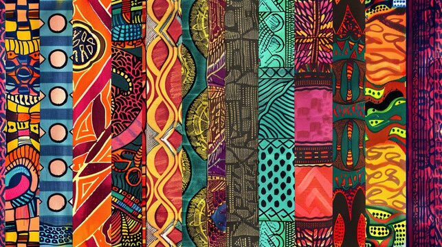 Seamless ethnic patterns, vibrant African textiles , Seamless Pattern, Fabric Pattern, Tumbler Wrap, Mug Wrap.