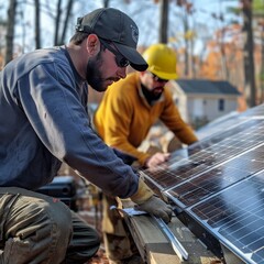 Community renewable energy project, solar panel installation
