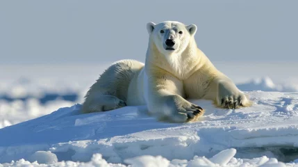 Foto auf Alu-Dibond Large mammals such as polar bears and seals struggle to find food and shelter as their Arctic home melts away drastically altering their way of life. © Justlight