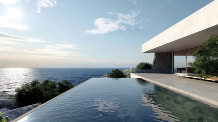 Beautiful modern architectural home with infinity pool
