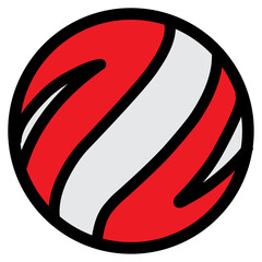 Ball vector icon isolated on transparent background