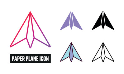 Paper plane Icon Set Vector Illustration