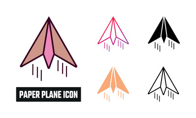 Paper plane Icon Set Vector Illustration