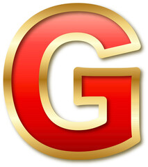 Red and Golden Alphabet Letter G