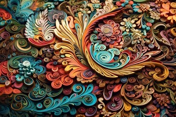  A background displaying an intricate arrangement of colors and textures, producing a visually stunning and dynamic effect.