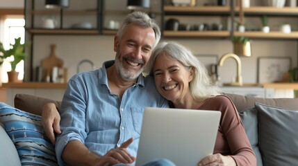 Loving Middle-Aged Couple in Scenic Countryside
