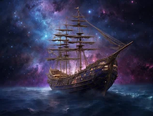 Fotobehang ship in the sea © Dante