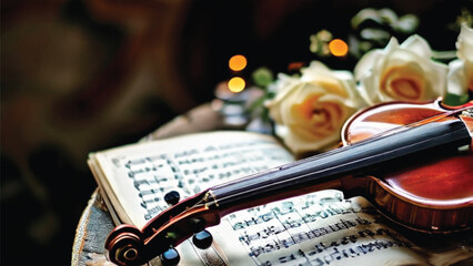 Obraz na płótnie Canvas Playing the violin in romantic harmony