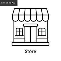 Store vector outline icon design illustration. Logistics Delivery symbol on White background EPS 10 File