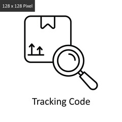 Tracking Code vector outline icon design illustration. Logistics Delivery symbol on White background EPS 10 File