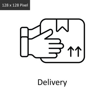 Delivery vector outline icon design illustration. Logistics Delivery symbol on White background EPS 10 File
