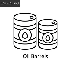 Oil Barrels  vector outline icon design illustration. Logistics Delivery symbol on White background EPS 10 File