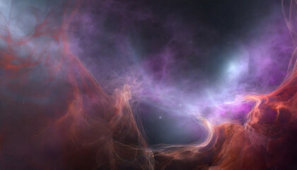 Abstract Cosmic Nebula background. Generative AI.