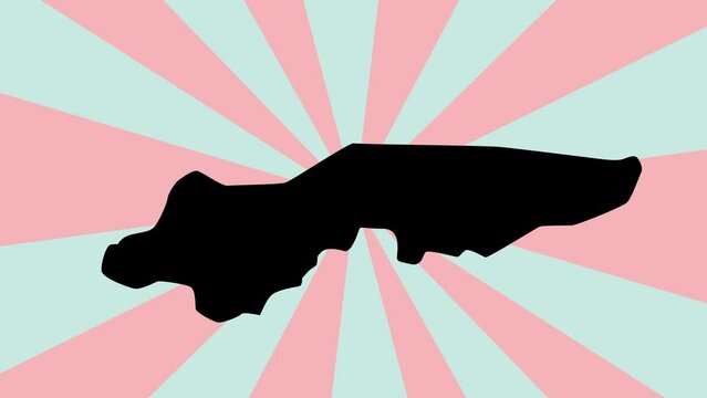 map of Lahad Datu in Malaysia with a rotating background