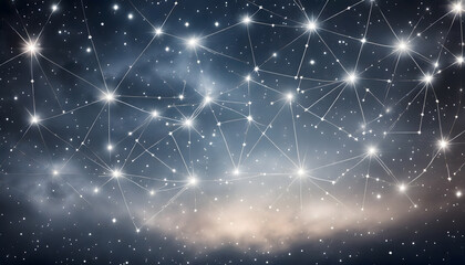 Celestial Zodiac Constellations background. Generative AI.