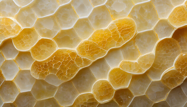 Honeycomb Yellow Onyx Swirls background. Generative AI.