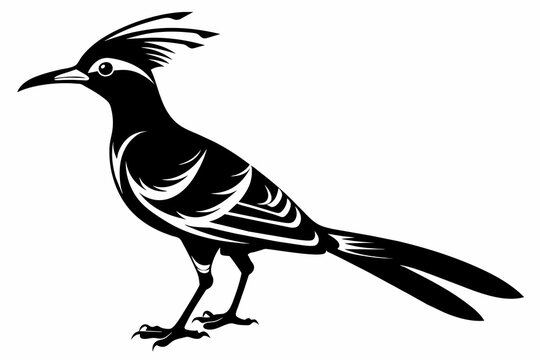 recommend clip art: Eurasian hoopoe black silhouette vector design.