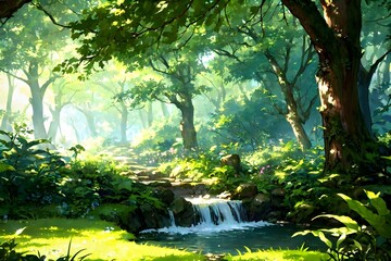 Tropical forest in the morning , 아침의 열대 우림