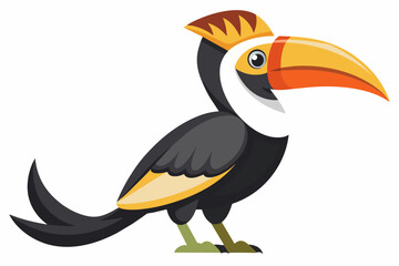 Great hornbill vector with white background.