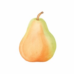 A perfectly ripe pear its shape and subtle gradients highlighted against a white backdrop