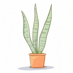 A Sansevieria or snake plant its upright leaves symbolizing strength and resilience on white