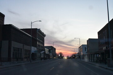 Sunrise Over a City Street