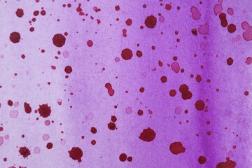 Abstract purple watercolor painting as background, top view