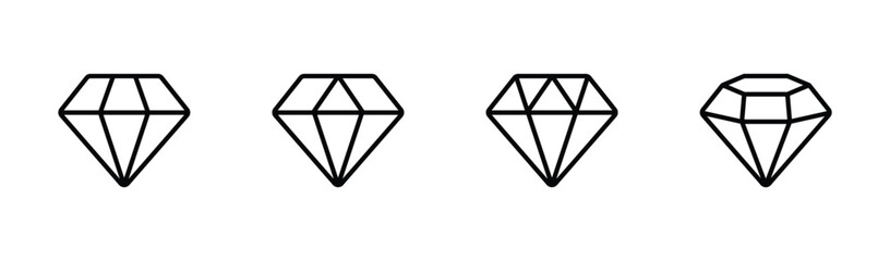 diamond icon set vector