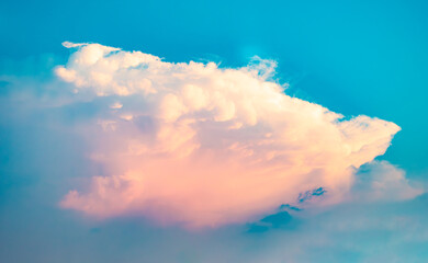 Pink anvil cloud texture at sunset