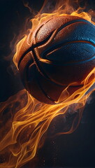 Obraz premium Illustration of a smoke basketball in 3d style. Futuristic sports concept