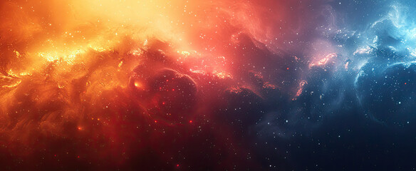 A fiery red and blue nebula background, creating an otherworldly atmosphere for your design projects Created with Ai - obrazy, fototapety, plakaty