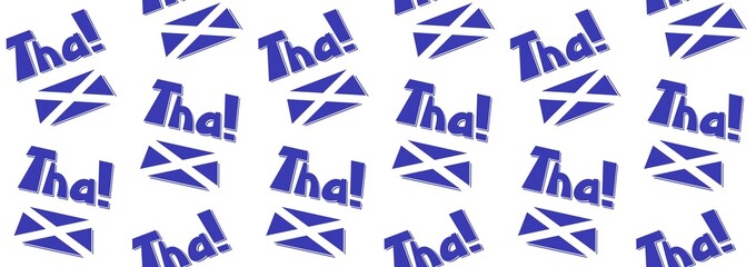 Scottish flag and word 