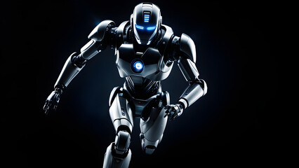 This is an image of a robot equipped with artificial intelligence running.
AI robot image. Generative AI.