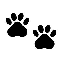 Black paw prints. Pet footprints icon. Animal tracks symbol. Vector illustration. EPS 10.