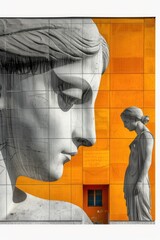 Venera statue collage: modern art featuring contemporary interpretations of venera statues, a fusion of sculpture and collage techniques, presenting innovative and expressive compositions